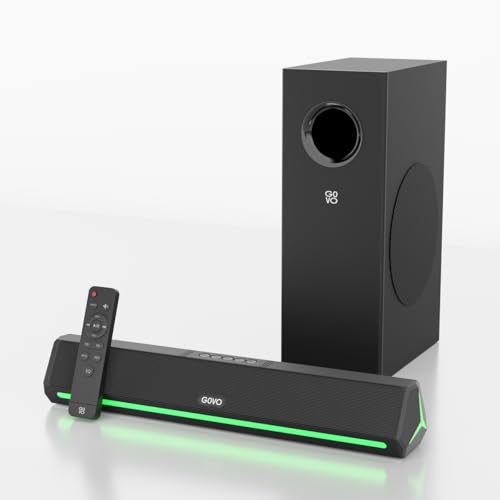GOVO GOSURROUND 600 | 90W Soundbar | 2.1 Channel Home Theatre | Deep Bass from 4” Subwoofer | BT v5.3, HDMI, AUX, USB Connectivity | 5 EQ Modes