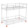 GLUN® Heavy-Duty 2-Tier Automotive Storage Rack, Metal Garage Organiser Shelf for Car Tools, Spare Parts, Cleaning Supplies & Workshop Utility Stand, Rust-Resistant Multi-Purpose Storage Accessories