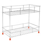 GLUN® Heavy-Duty 2-Tier Automotive Storage Rack, Metal Garage Organiser Shelf for Car Tools, Spare Parts, Cleaning Supplies & Workshop Utility Stand, Rust-Resistant Multi-Purpose Storage Accessories