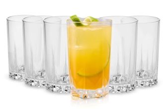 CELLO Estonia Glass Tumbler Set 310 ml Set of 6 | Versatile Clear Glasses for Mocktails Juice and Soft Drinks