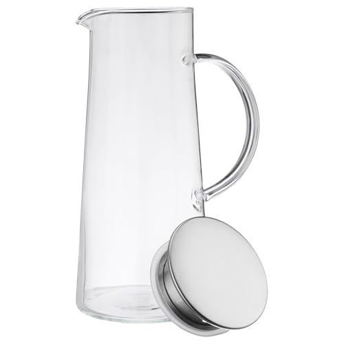 Amazon Basics Borosilicate Glass Jug 1370ml – Versatile Serving Companion | Ideal for Large Gatherings | Multipurpose Jug | Secure Handle for Easy Pouring | Sleek Modern Design