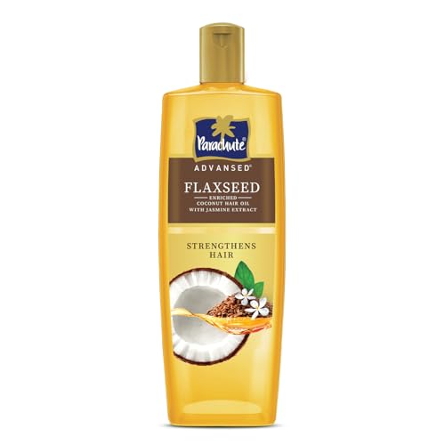Parachute Advansed Flaxseed Enriched Coconut Hair Oil for Stronger, Smoother Hair | Up to 10x Less Breakage| 2x Softer Hair | Deep Nourishment with Jasmine Extract, 300ml