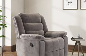 Nilkamal Sierra Velvet Fabric Manual Recliner | 3 Year Warranty | 1 Seater Sofa | Single Sofa Recliner | Finish Color – Brown