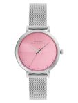 French Connection | Analog Pink Dial | Silver Stainless Steel | Watch for Women – FCN049A