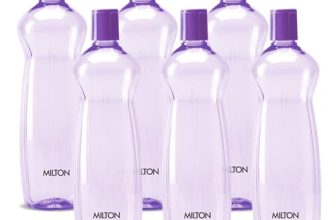 MILTON Pacific 1000 Pet Water Bottles, 1 Litre Each, Set of 6, Purple | BPA Free | Leak Proof | Office | Gym | Home | Kitchen | Travel | Hiking | Treking | Reusable Bottle