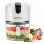 MILTON 6-in-1 Rechargeable Mini Electric Chopper I Unbreakable Food Grade Material I Stainless Steel Blade I Powerful Motor I Perfect to Chop, Mince, Cut, Dice, Whisk, Blend, Grey