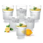 Treo by Milton Aurora Water Tumbler I Premium Glass Set of 6, 310 ml Each for Water, Cold Drink I Perfect for Home, Restaurants and Parties