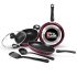 Milton Pro Cook Induction Cookware & Gas Stove Friendly Kitchen Jewel Set | 5 Pc Non-Stick Cookware Set | Kadhai with Lid, Fry Pan, Tawa, Laddle & Spatula | Durable 5-Layer Non Stick Coating | Peach